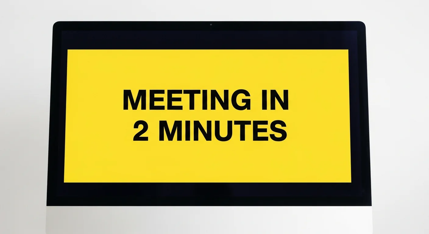 Meeting Alarm fullscreen takeover interface